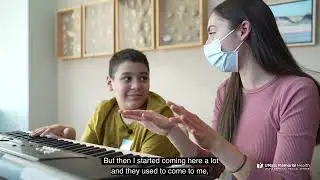 Boy with Cancer learns to play Piano at UMass Memorial Medical Center undergoing treatment