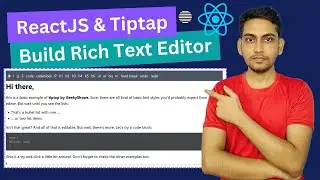 Implementing Tiptap Rich Text Editor in ReactJS Project