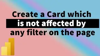 How to Filter only certain Visuals in PowerBI | Measure not filtered by Slicer | MiTutorials