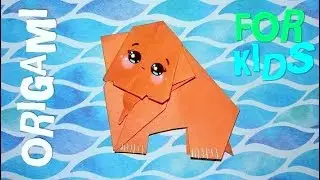 ORIGAMI elephant simple scheme for beginners and children step by step