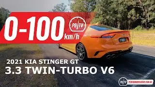 2021 Kia Stinger GT 0-100km/h & engine sound