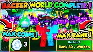 MAX RANK 30 & MAX COINS FAST!! HACKER WORLD COMPLETE!! (Pet Simulator 99 Roblox)