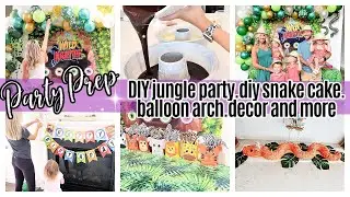 *NEW* PARTY PREP WITH ME // DIY BIRTHDAY PARTY // JUNGLE THEME TIFFANI BEASTON HOMEMAKING 2021 SAHM