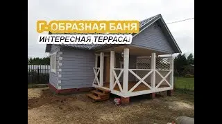 УГЛОВАЯ БАНЯ с ТЕРРАСОЙ # ПОЛНОСТЬЮ под КЛЮЧ из БРУСА!