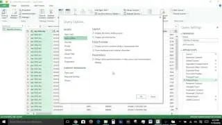 Introduction to Excel Power Query 1 (f), Options and Settings